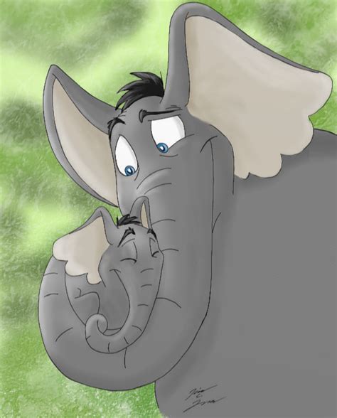 Horton and Elephant Bird by Slasher12 | Elephant bird, Elephant love, Elephant art