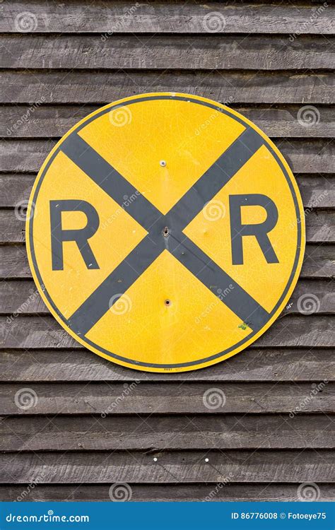 Yellow Railroad Crossing Sign Stock Photo - Image of road, highway: 86776008