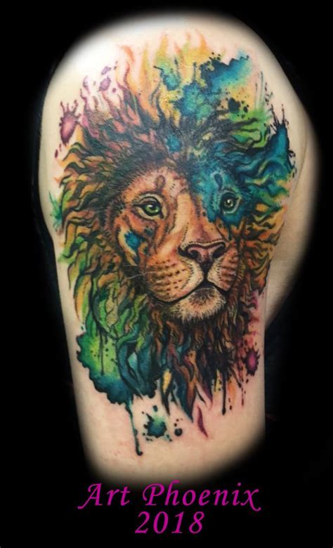 Colorful Lion Tattoo — Weasyl