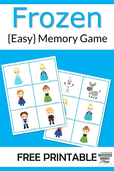 Frozen Memory Game Free Printable | Monorails and Magic