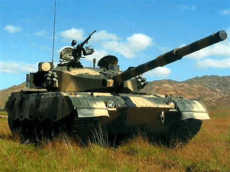 Chinese Type-96 tank (early model) equipped with Shtora protection ...