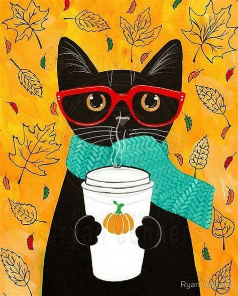 Folk Art Cat drinking coffee (With images) | Cat art, Crazy cats, Cat coffee