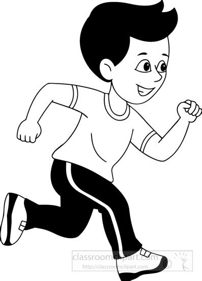 Sports Black and White Outline Clipart - black-white-jogging-running-for-exercise-clipart ...