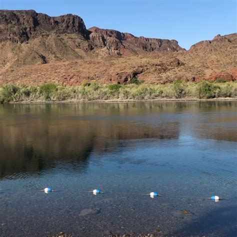 View from shore near Parker Dam, AZ : r/arizona