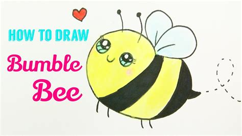 Cartoon Kawaii Cute Bee Drawing - img-willow