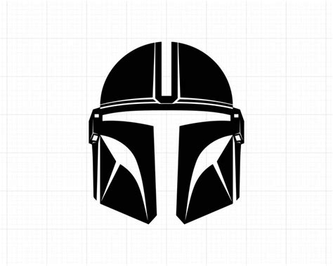 Mandalorian Mask Vector Digital Download File eps, ai, pdf, svg, and dxf for Cricut Silhouett ...