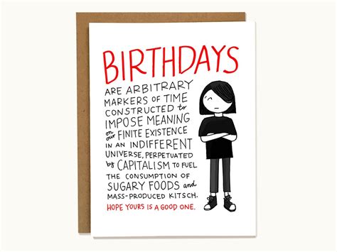 Funny Sarcastic Birthday Card for Philosophical Emo Friends - Etsy