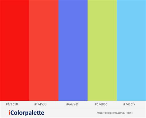 Red Colour Palette, Color Palettes, Red Color, Blue Yellow, Orange, Green, Cornflower, Color ...