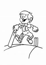 Coloring Pages  Kids Playing Cricket Page sketch template