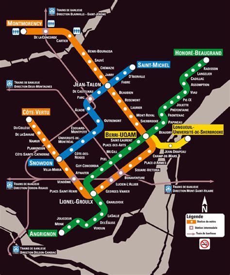 Metro map of Montreal. (Source: STM (2009)) | Download Scientific Diagram