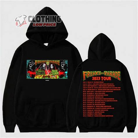 Freaks On Parade Tour 2023 Merch Rob Zombie 2023 Shirt Rob Zombie & Alice Cooper Freaks On ...