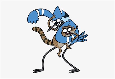 Mordecai & Rigby - Regular Show Mordecai And Rigby Fighting PNG Image ...