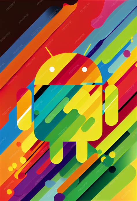 Premium AI Image | A colorful poster for android with a colorful background.