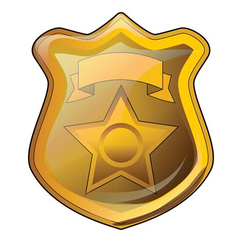 Police badge icon cartoon vector. Officer emblem 15011925 Vector Art at ...