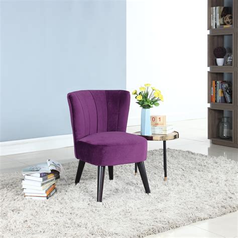 Contemporary Small Space Accent Chair with Pleated Backrest, Purple - Walmart.com - Walmart.com