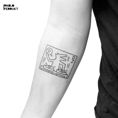 Keith Haring Dog Tattoo