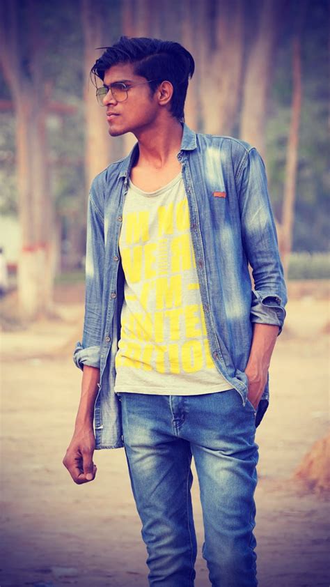 Free stock photo of boy, boy standing in the woods, denim shirt