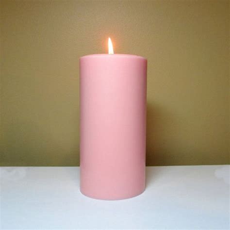 Ships July 3 - Light Pink Pillar Candle - Unscented Candle, Decorative Candle, Soy Pillar Candle ...