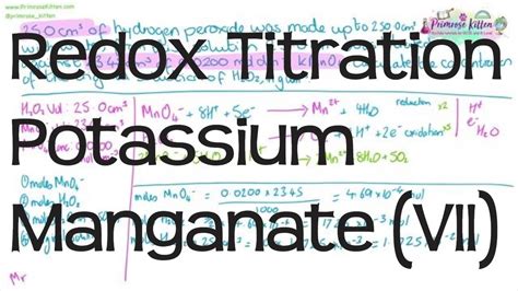 Redox Titration Calculations with Potassium Manganate (VII) | A-Level Chemistry - YouTube