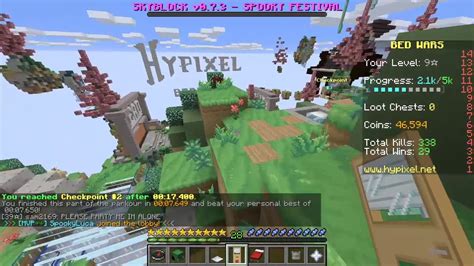 Hypixel Bedwars parkour speedrun (45.715 seconds) - YouTube