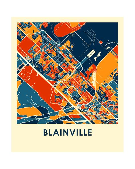 Blainville Quebec Map Print Full Color Map Poster - Etsy