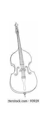 Easy Coloring Cartoon Vector Illustration Contrabass Stock  sketch template