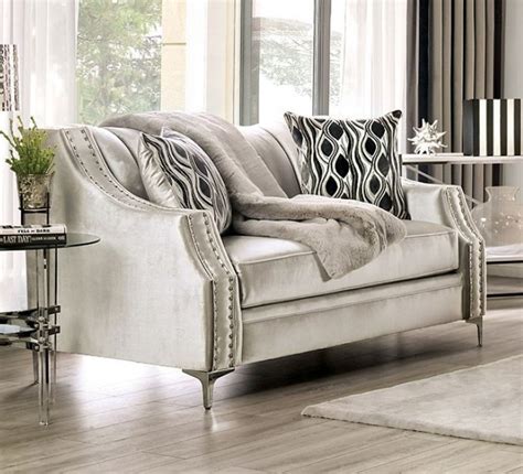 SM2686 Elicia Sofa Set in Silver | Furniture of America FOA | Made in the USA | Free Delivery