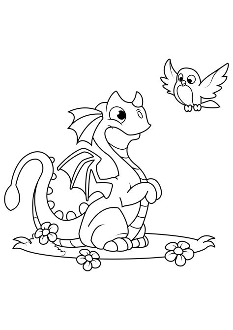 Dragon Coloring Pages Easy Cute Baby Dragon Drawings - Choose a convenient and simple way to ...