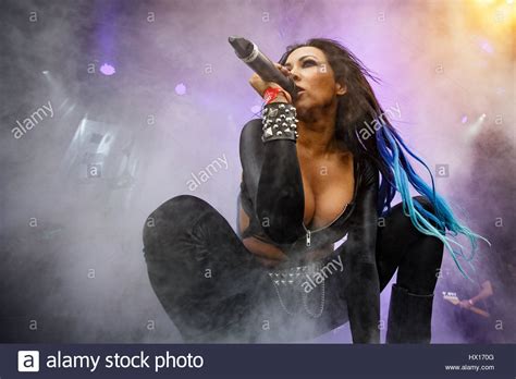 The American heavy metal band Butcher Babies performs a live concert Stock Photo, Royalty Free ...