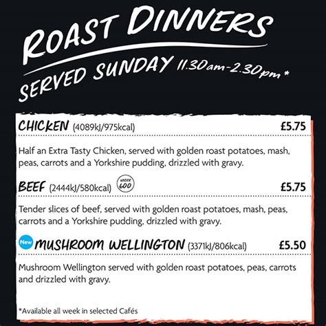 Our Morrisons Cafe Menu - Morrisons