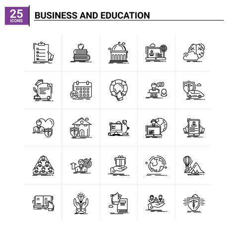 25 Business And Education icon set vector background 18032806 Vector Art at Vecteezy