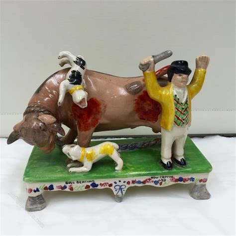 Antiques Atlas - Antique Ceramic Bull Baiting Group Circa 1900