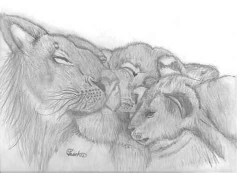 Lion Family sketch by Trinasartworks on DeviantArt