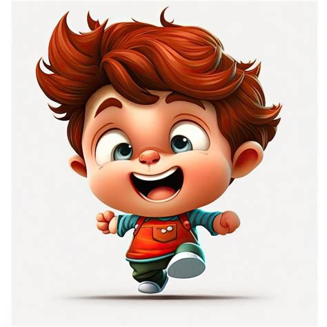 Premium Photo | Small boy on colorful background funny cartoon character school kid 3d Generative AI