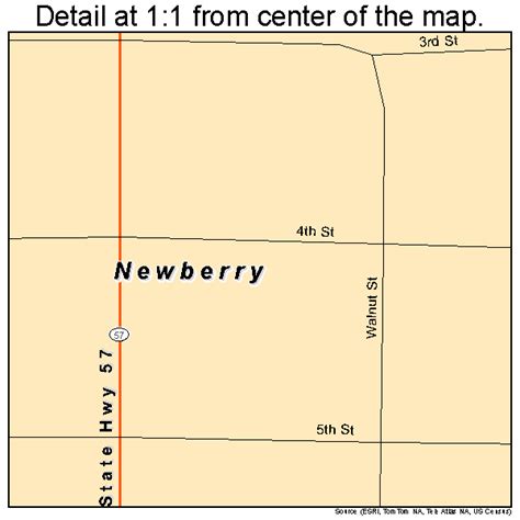 Newberry Indiana Street Map 1852524