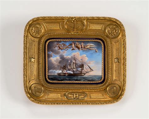 Miniature Enamel Painting of USS Constitution vs. HMS Guerriere - USS ...