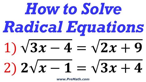 How to Solve Radical Equations that have Radicals on Both Sides - Step-by-Step Explanation - YouTube