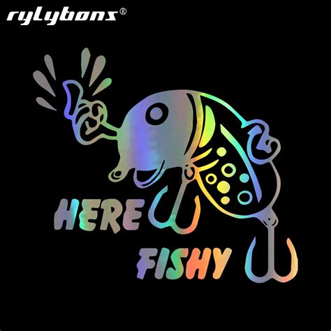 Rylybons Funny Fish Car Stickers Car Styling Decoration Door Body Window Car Bumper Vinyl ...