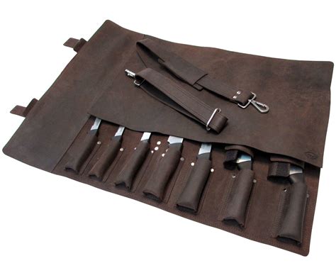 Leather Knife Roll Leather Chefs Bag Knife Case Chef Bag