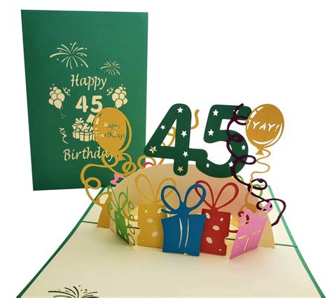 Happy 45th Birthday With Lots of Presents 3D Pop Up Greeting Card – iGifts And Cards