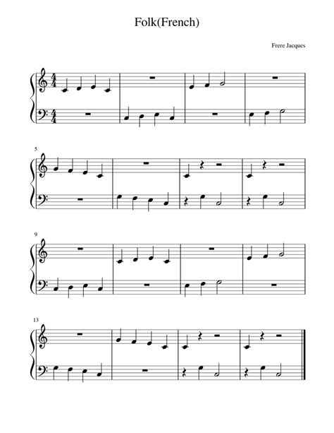 Folk(French) Sheet music for Piano (Solo) | Musescore.com