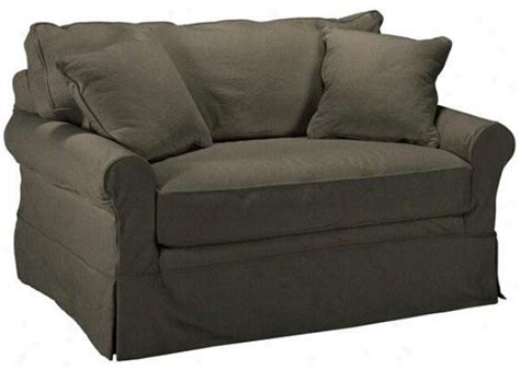 Somerset Slipcover Twin-Size Sleeper Sofa - Sleeper, Bskt Wv Blk/Tan ...