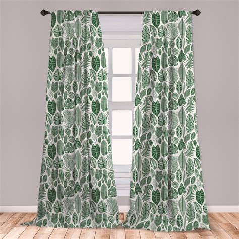 Botanical Curtains 2 Panels Set, Vintage Floral Pattern with Detailed ...