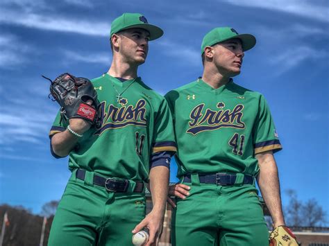 Notre Dame Baseball Green Uniform — UNISWAG