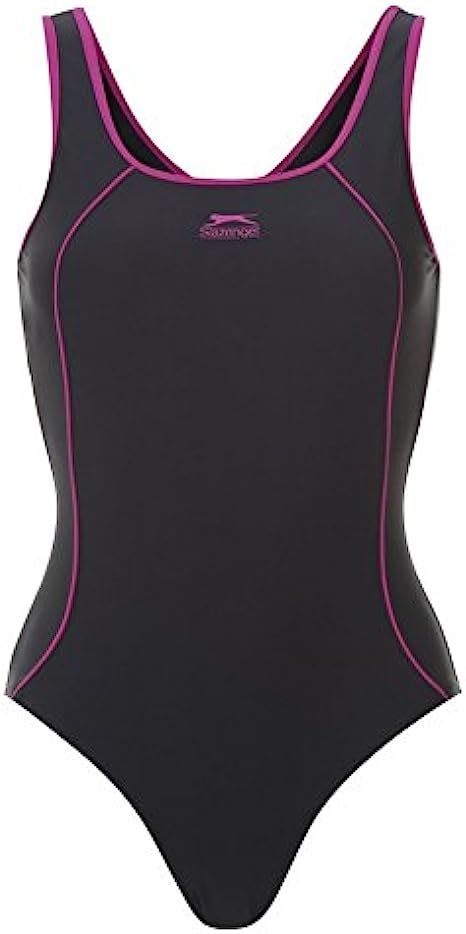 Slazenger Swimsuit for Ladies color : black/pink S : Amazon.co.uk: Sports & Outdoors