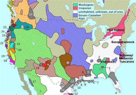 Algonquian (Algic)-speaking tribes migrated into the territory of Iroquoian-speaking groups and ...