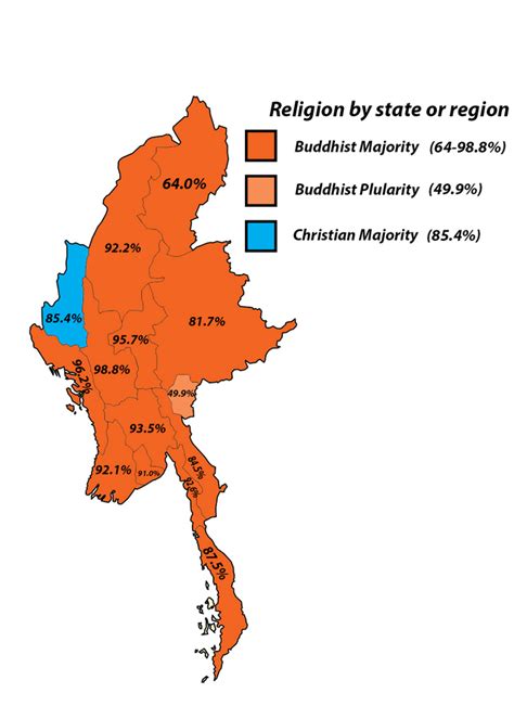 Myanmar (Burma) Religious Map [1152 x 1584] : r/MapPorn