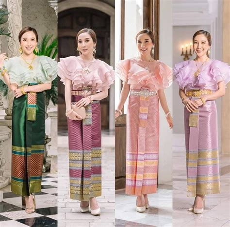 Stunning traditional Thai dresses for women glass fabric top | Etsy