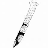 Huntsman Knife Sketch Coloring Page sketch template