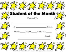 Student Of The Month Award Template | Best of Document Template